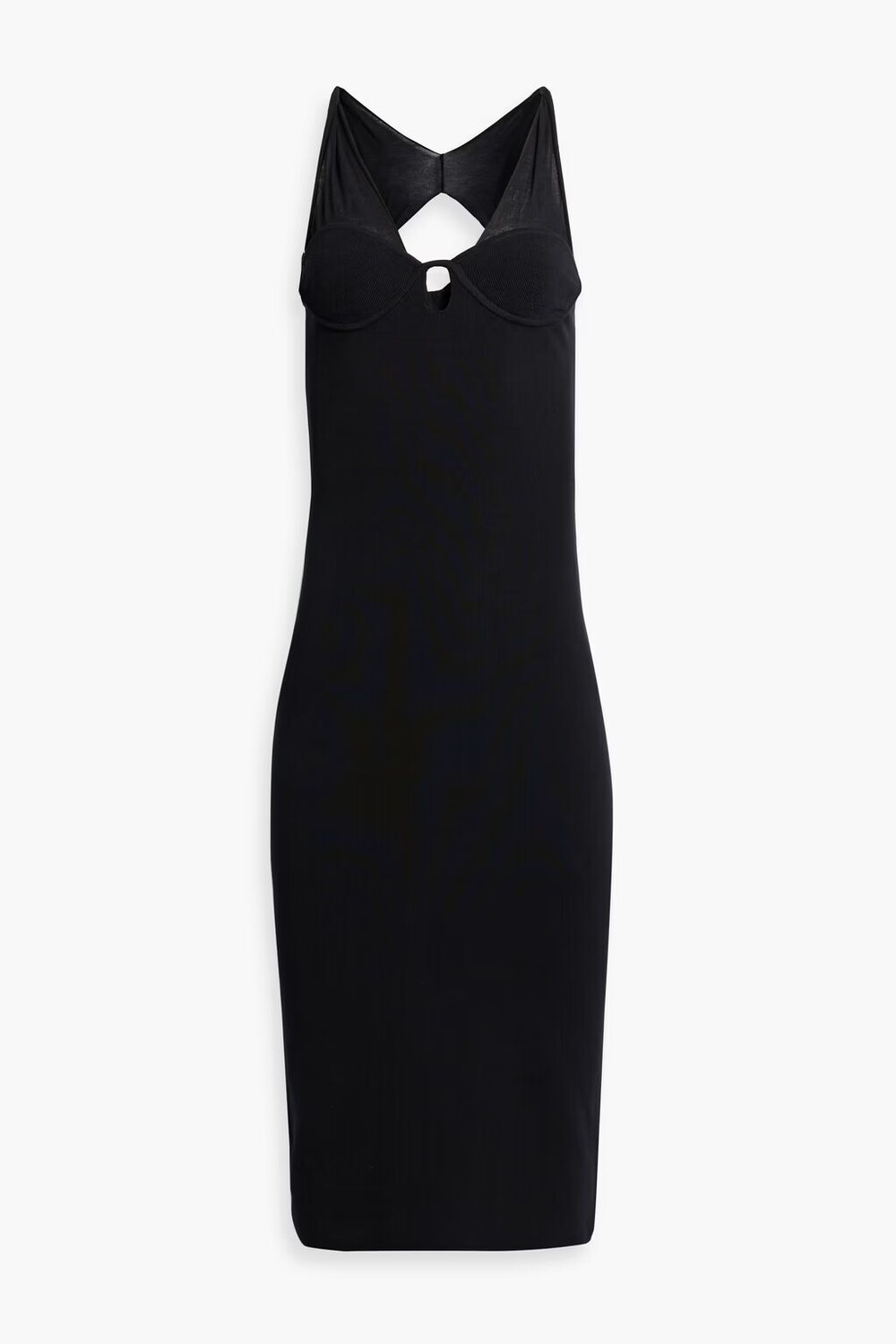 

Платье миди из смесового хлопка с вырезами Dion Lee, черный