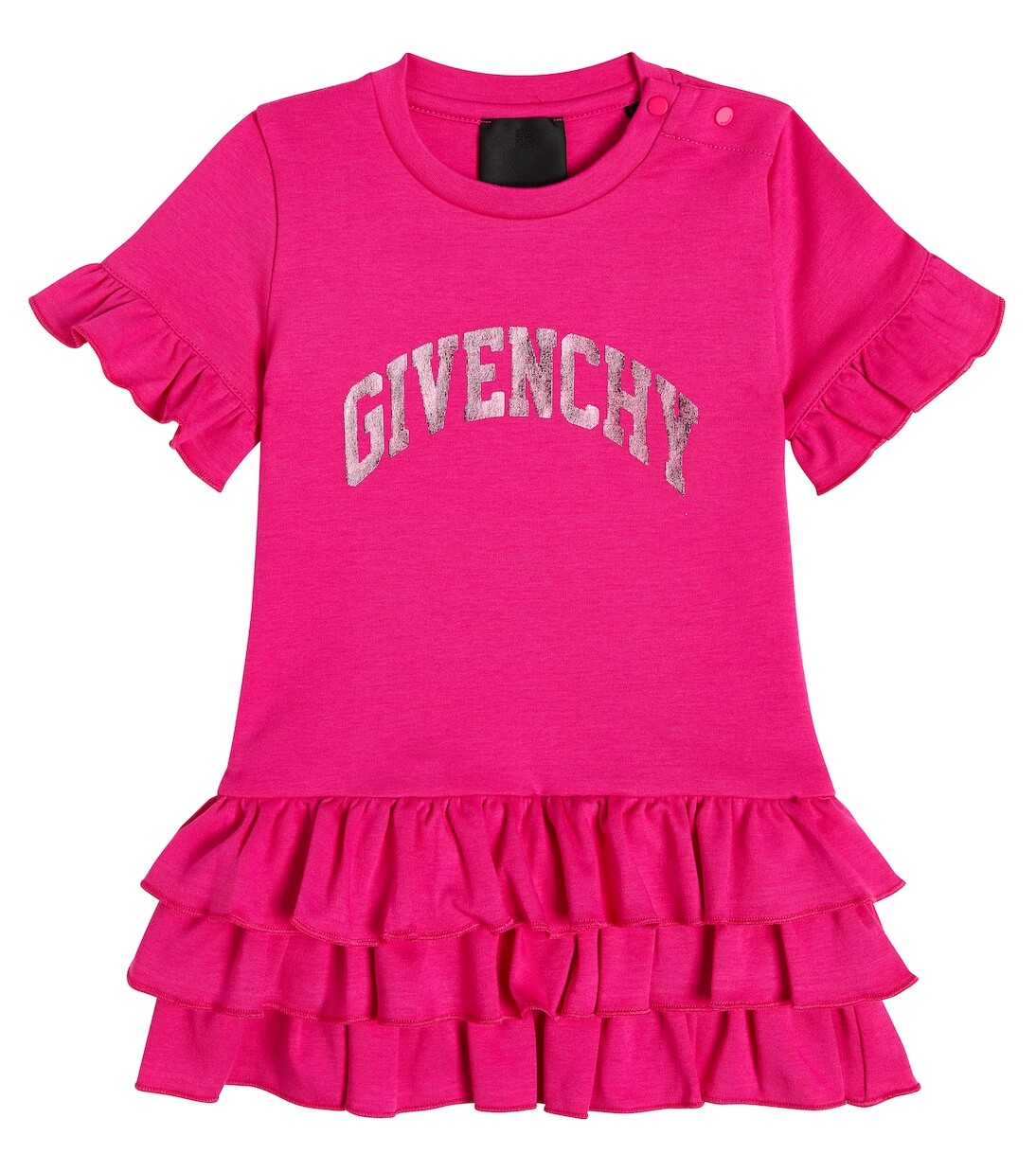 

Детское хлопковое платье с декором Givenchy Kids, розовый