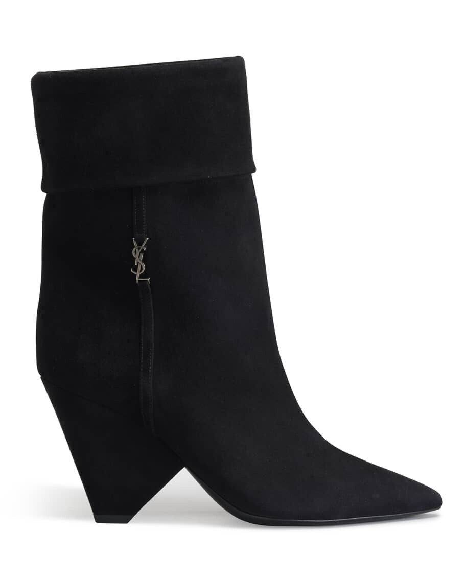 

Замшевые сапоги Liz на каблуке-конусе Saint Laurent