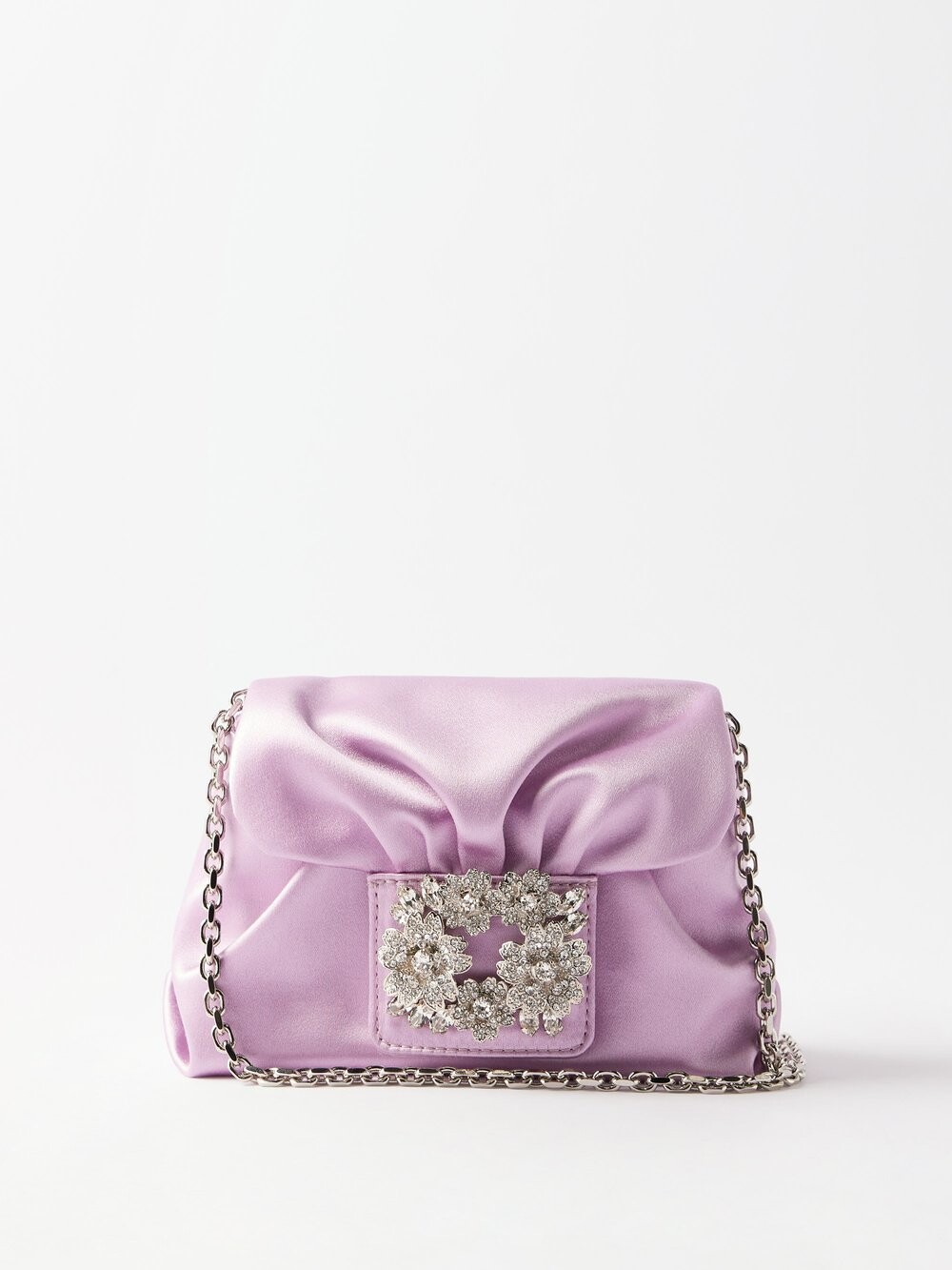 

Миниатюрная атласная сумка bouquet strass Roger Vivier, фиолетовый