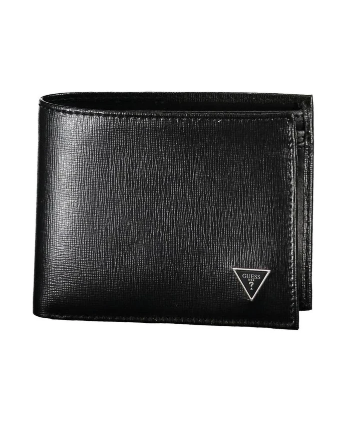 

Двойной кожаный кошелек RFID с отделением для монет Guess, черный