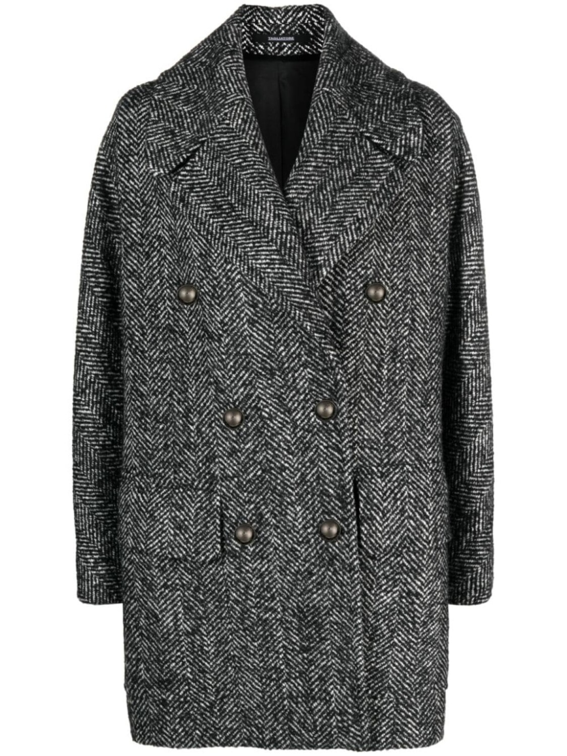 

Tagliatore herringbone-pattern double-breasted coat, черный