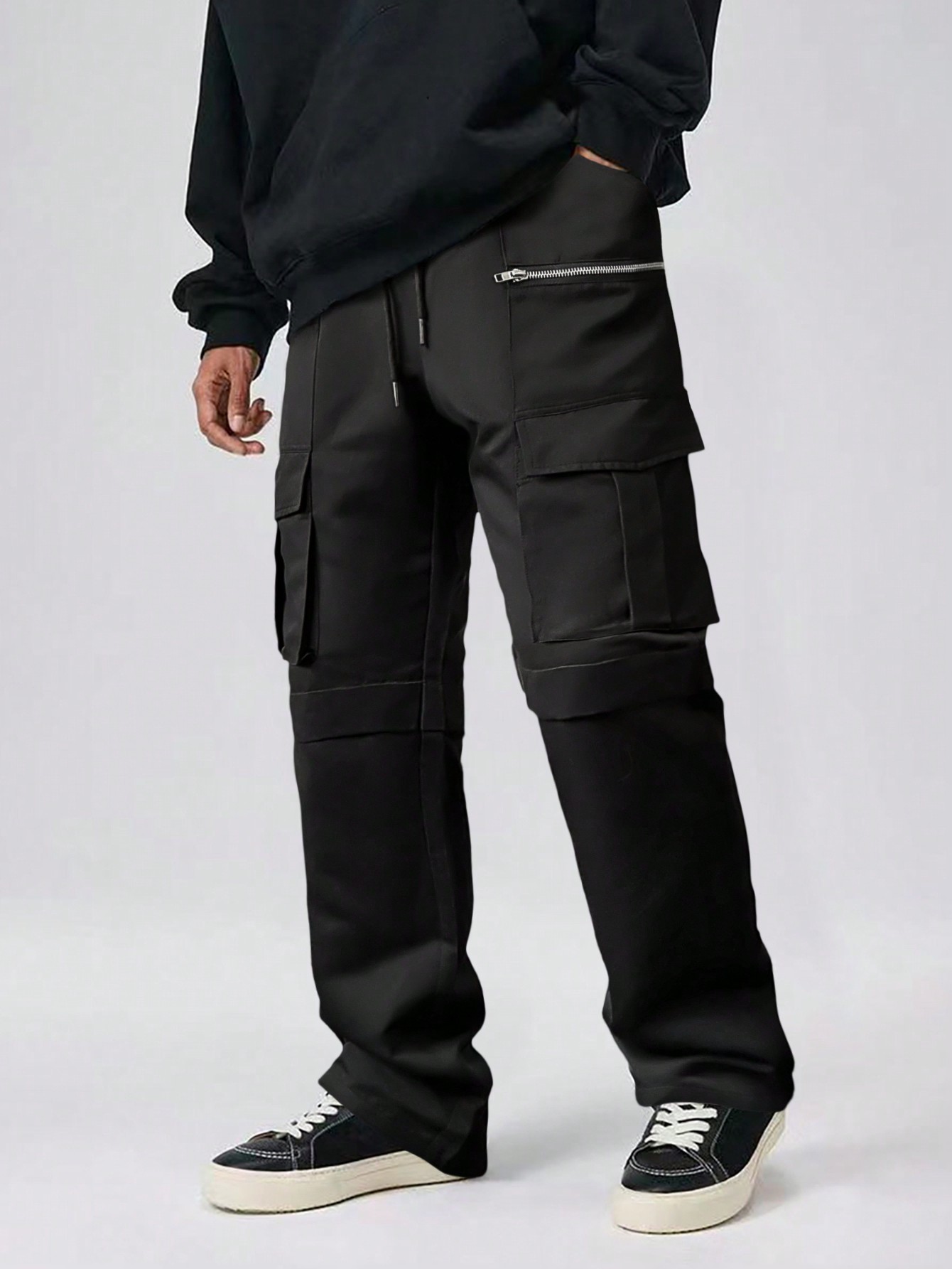 Мужские однотонные брюки-карго Manfinity EMRG, черный мужские брюки карго свободного кроя manfinity emrg темно серый