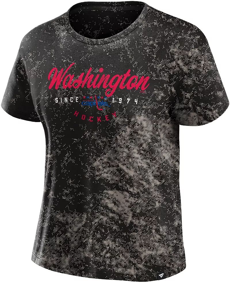 

Женская черная футболка НХЛ Washington Capitals Bleach Dye