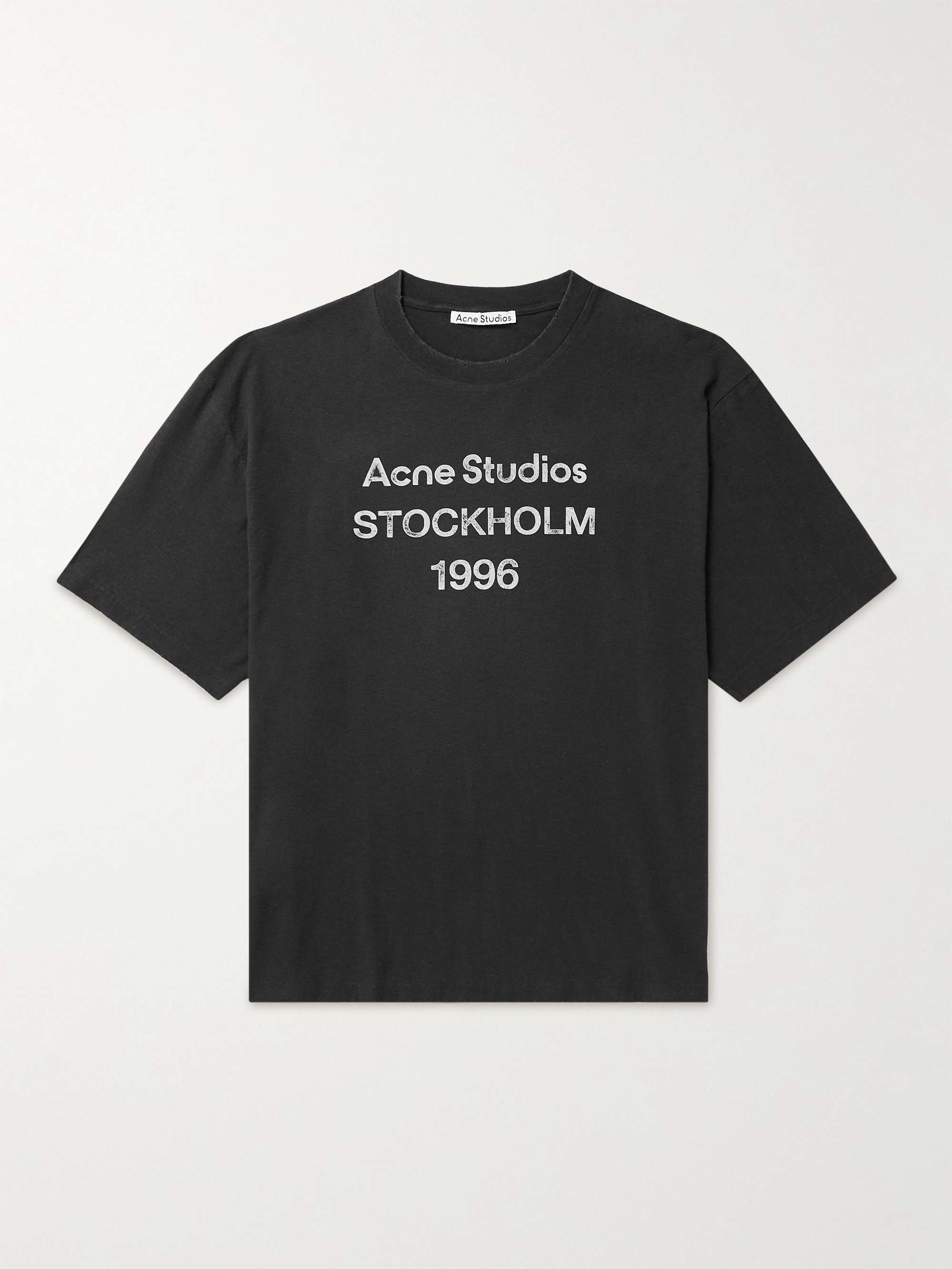 

Потертая футболка Exford из хлопкового джерси с логотипом ACNE STUDIOS, черный