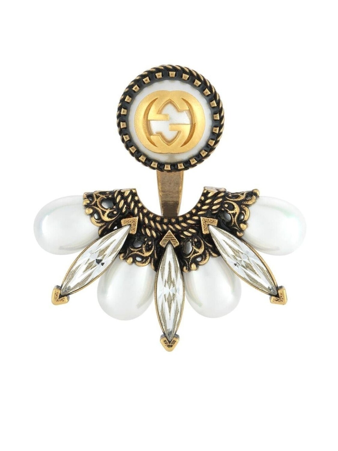 

Серьга с логотипом Interlocking G Gucci, золотой