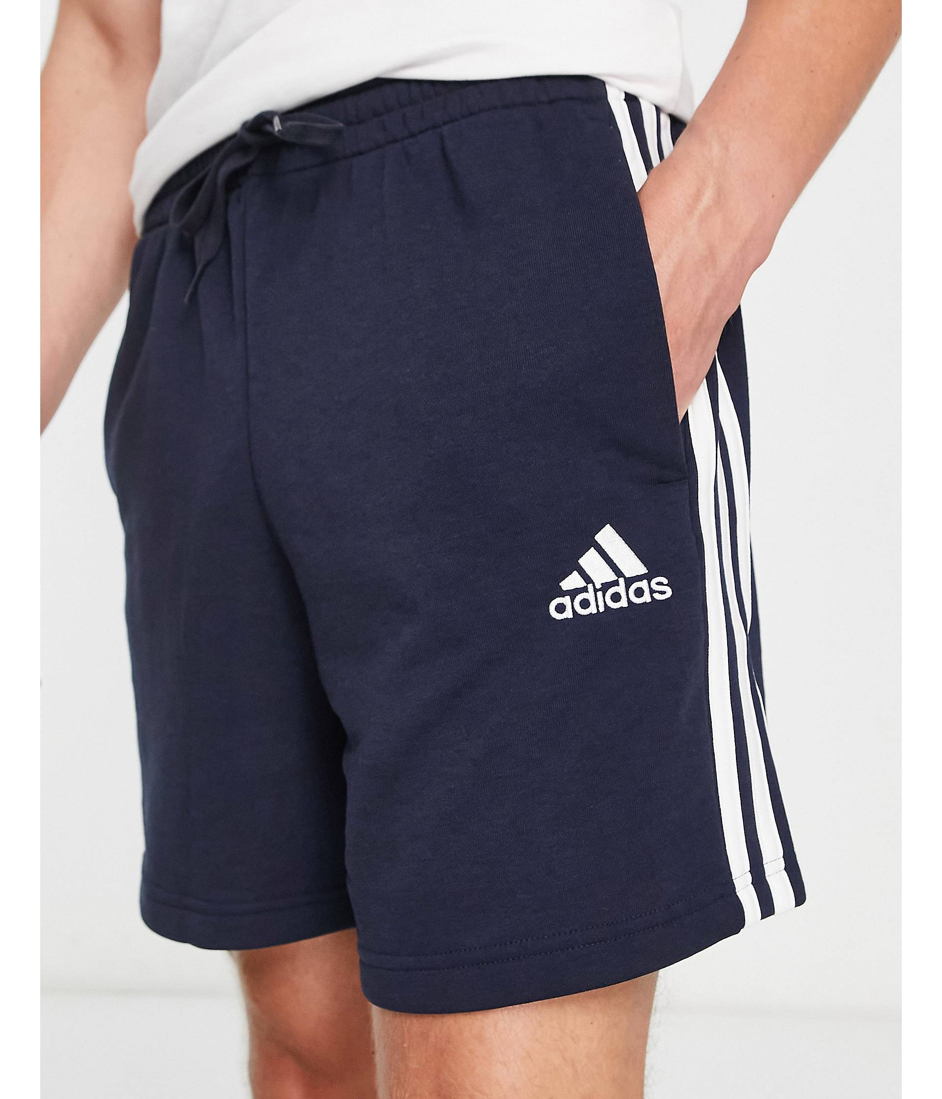 

Темно-синие шорты с 3 полосками из ткани френч терри adidas sportswear essentials adidas performance