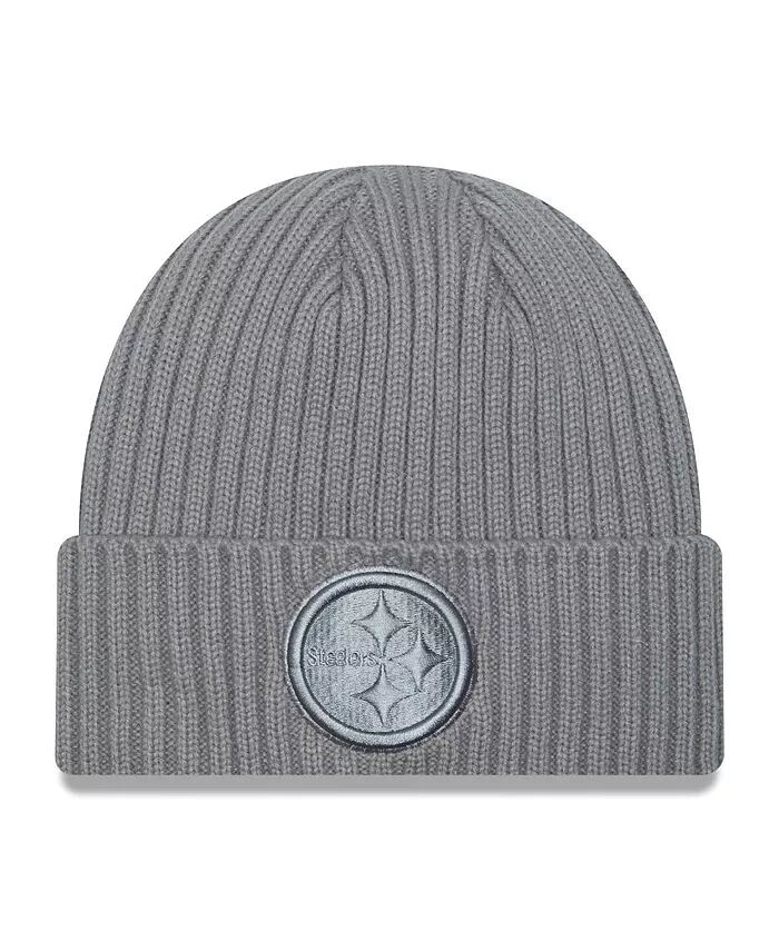 

Мужская серая вязаная шапка с манжетами Pittsburgh Steelers Color Pack New Era, серый