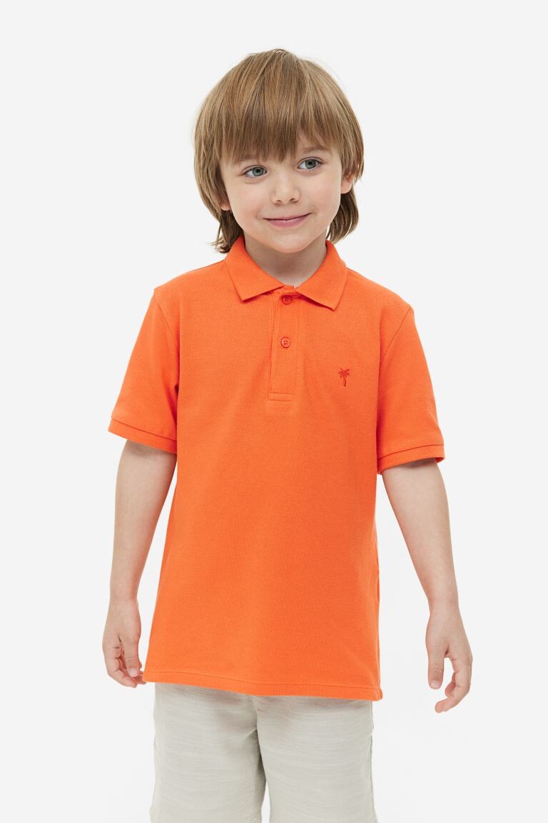 

Хлопковая футболка-поло из пике H&M