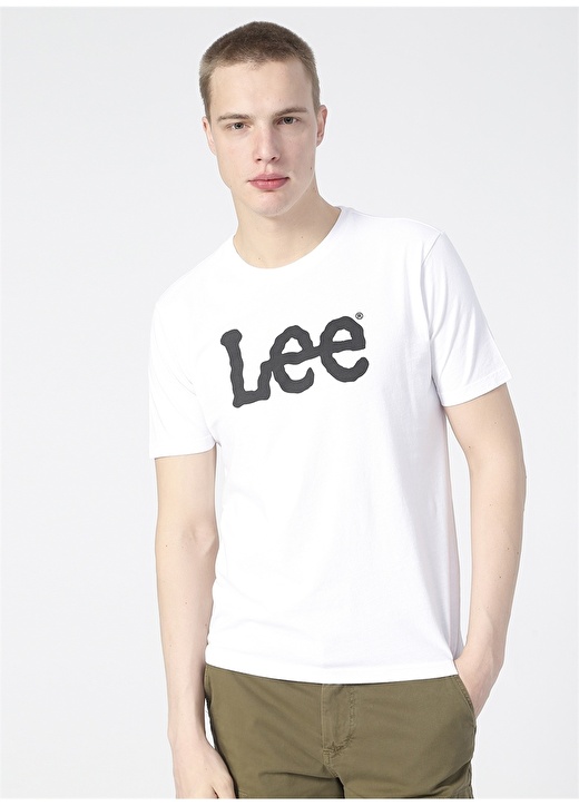 цена белая мужская футболка стандартного кроя с логотипом и круглым вырезом Lee