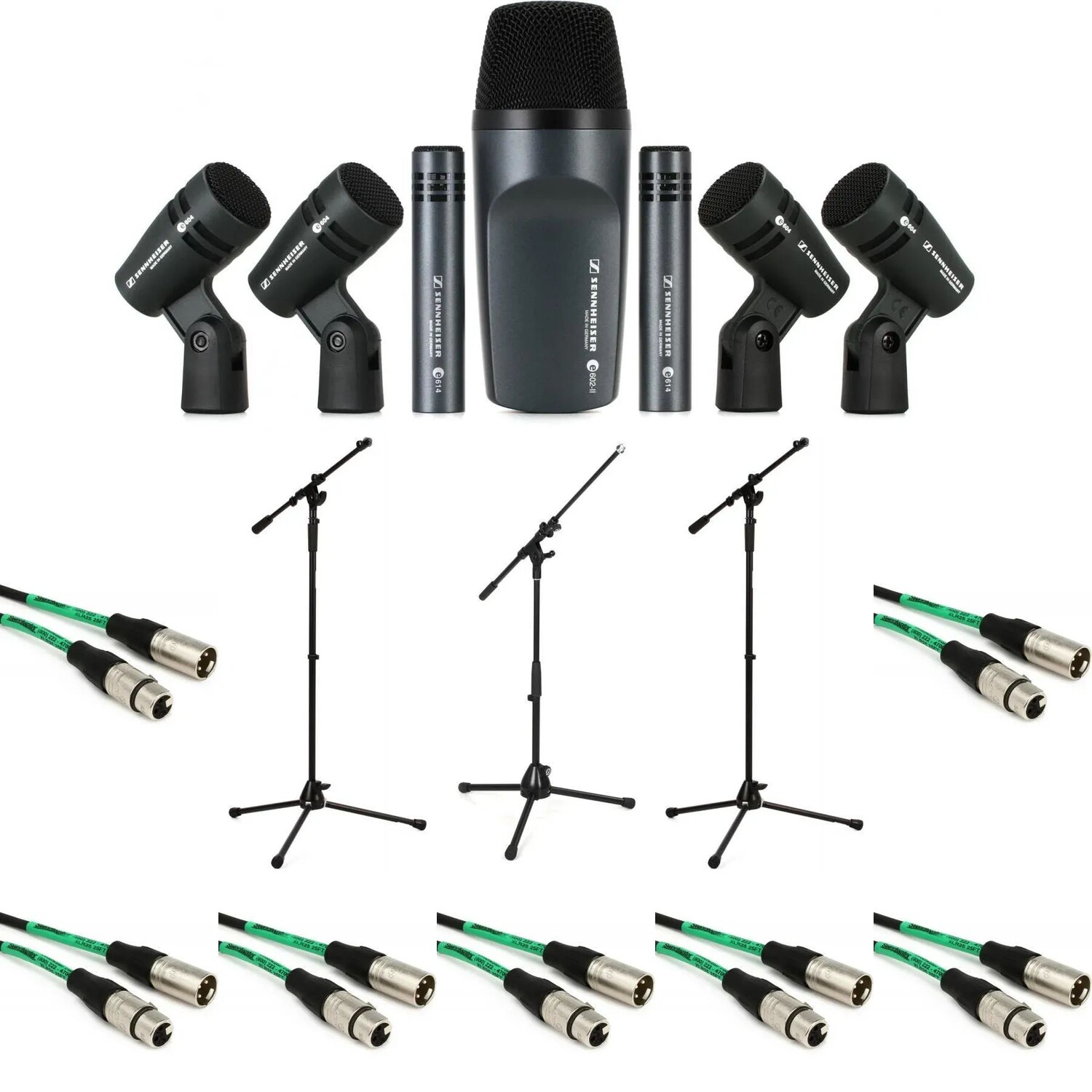 

Комплект барабанного микрофона Sennheiser e 600 со стойками и кабелями