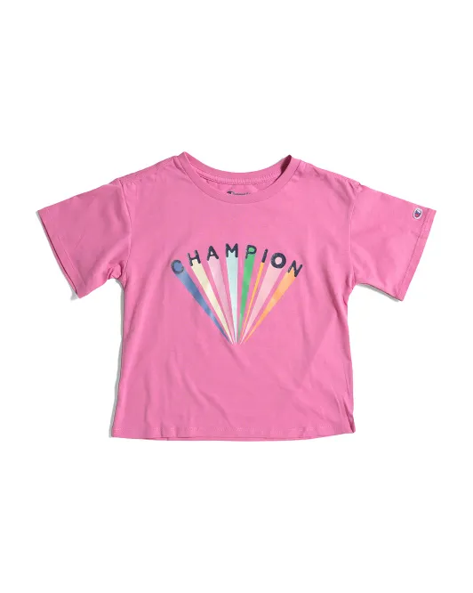 

Футболка с рисунком для больших девочек Champion, цвет Carnation