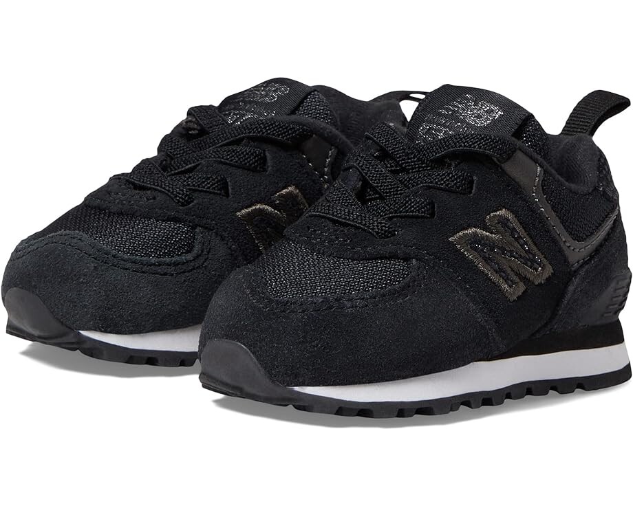 

Кроссовки New Balance 574 Bungee Lace, цвет Black/Black Metallic