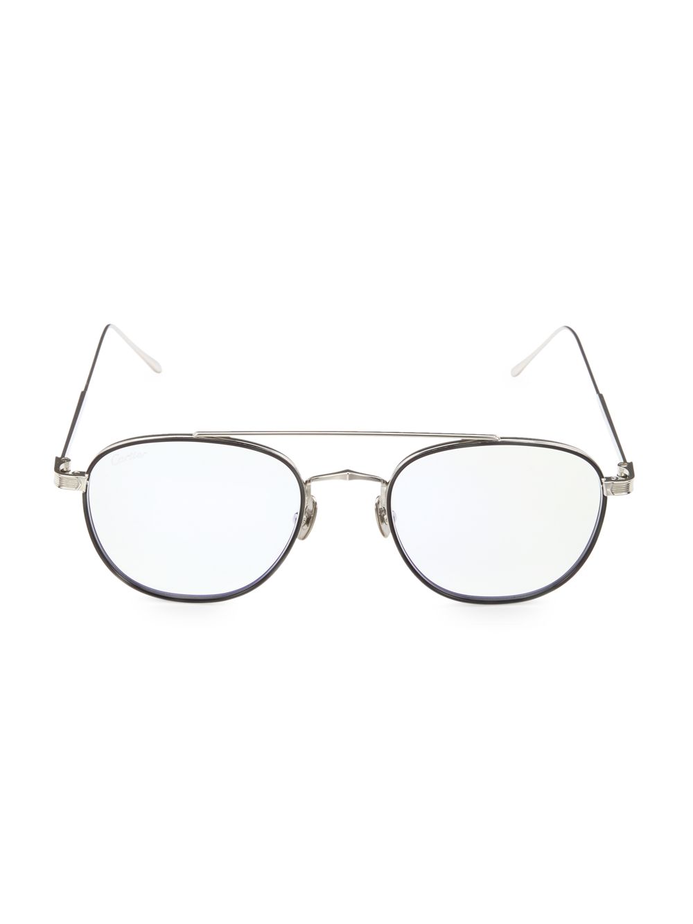 Круглые солнцезащитные очки 53 мм Cartier, серебряный цена и фото