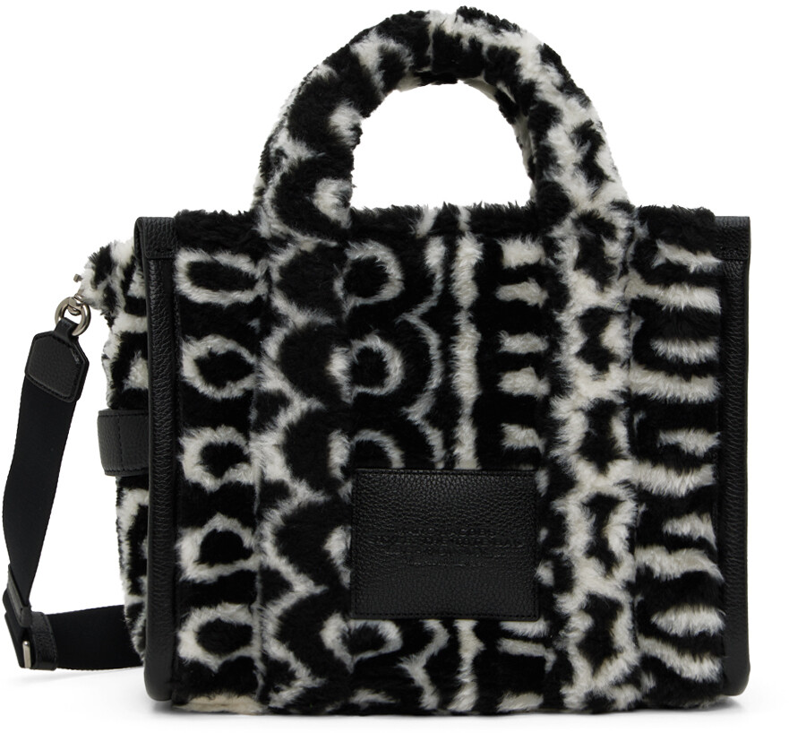 

Черно-белая сумка-тоут The Monogram Teddy среднего размера Marc Jacobs