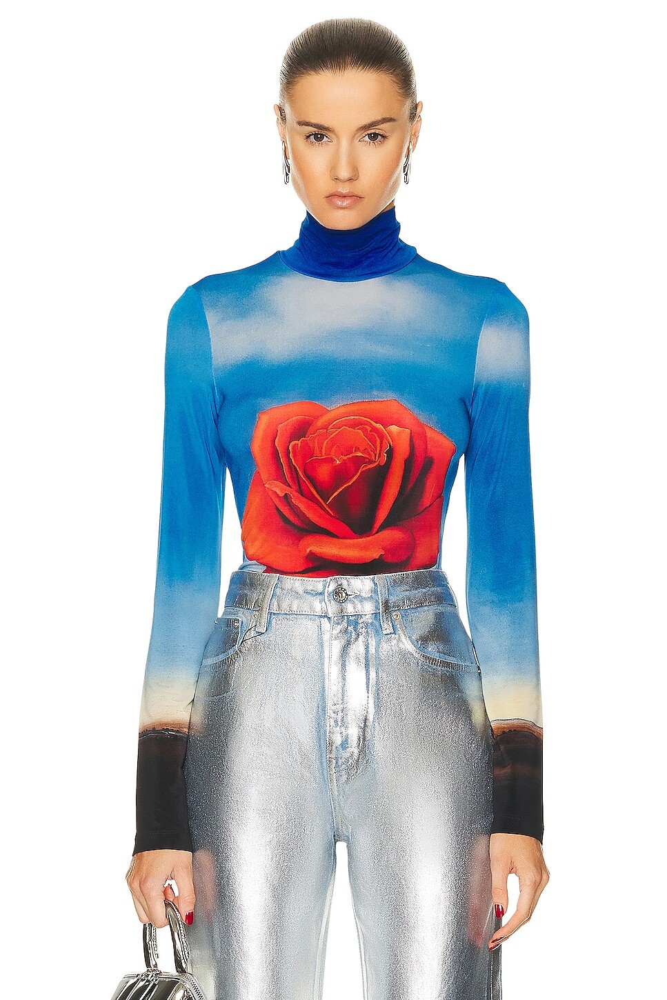 

Топ Rabanne Long Sleeve Turtleneck, цвет Rose Meditative Pe