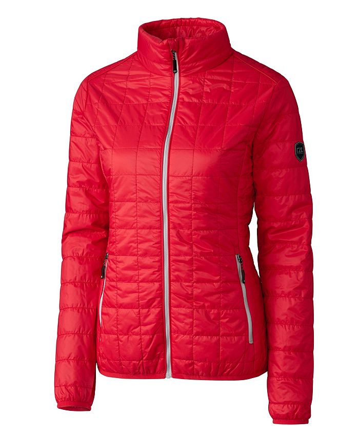 Женская утепленная куртка-пуховик Rainier PrimaLoft с полной молнией Cutter & Buck, красный мужской жилет пуховик rainier primaloft с экоизоляцией и полной молнией cutter