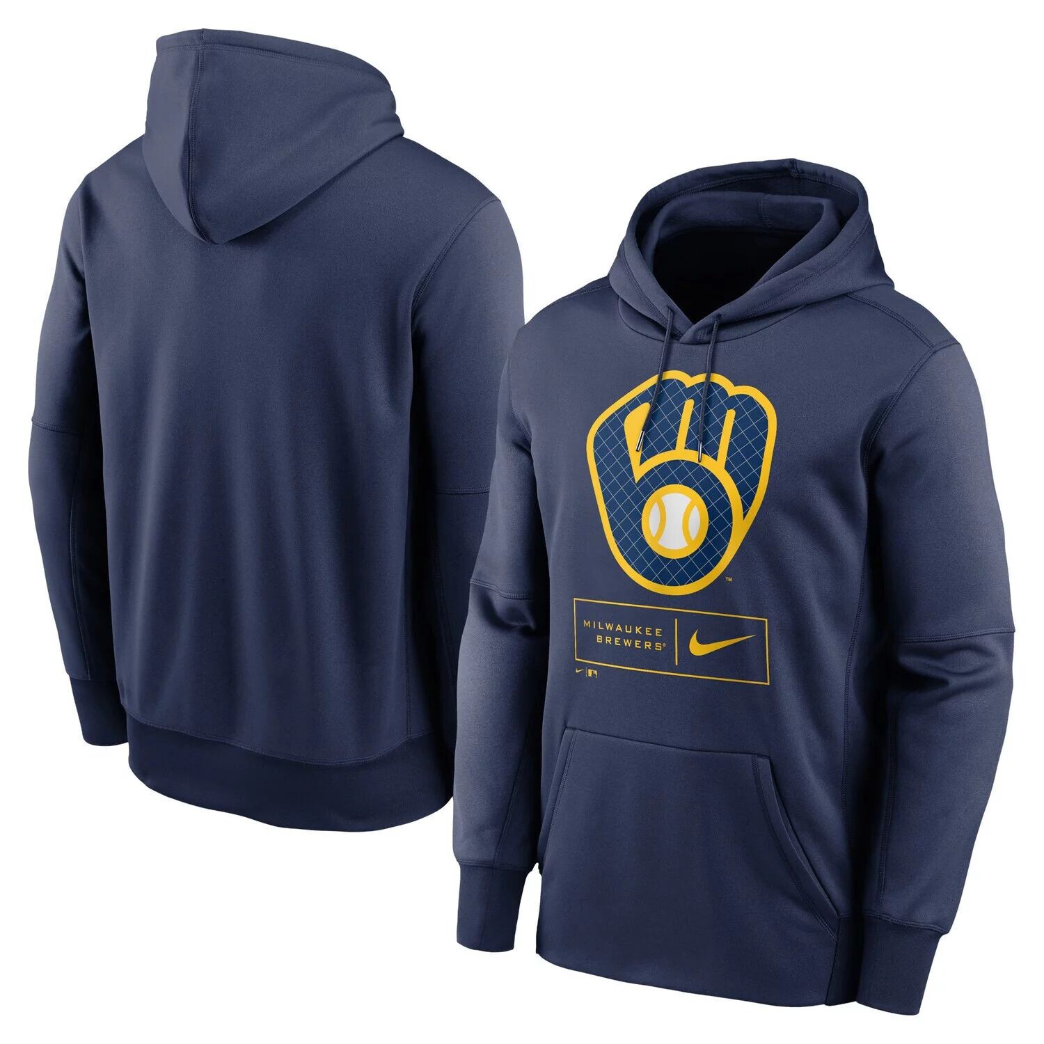 

Мужской темно-синий пуловер с капюшоном Milwaukee Brewers Season Pattern Performance Nike