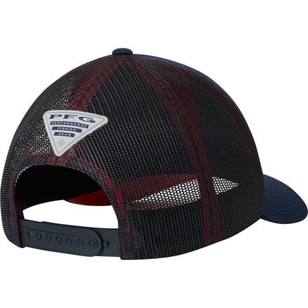 Кепка дальнобойщика PFG Mesh Fish Flag Snap Back Columbia, цвет Collegiate Navy/Sunset Red