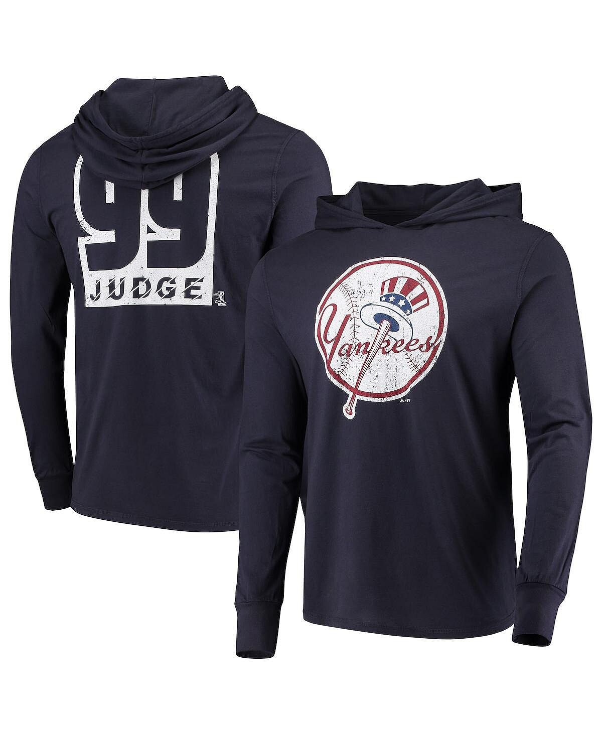

Мужская футболка с капюшоном с длинным рукавом Aaron Judge New York Yankees Threads Softhand - Темно-синий Majestic