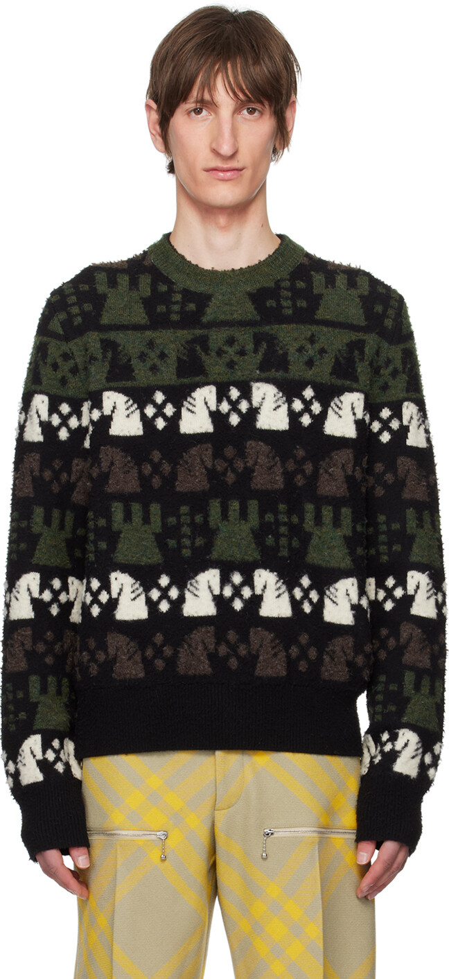

Зеленый и жаккардовый свитер Burberry