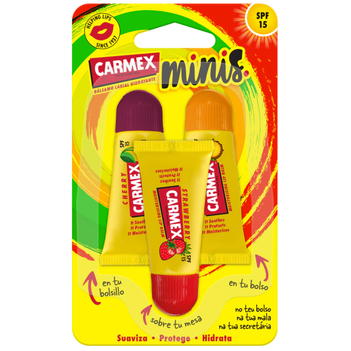 Бальзам для губ Pack Mini Bálsamo Labiales Carmex, Set 3 productos бальзам для губ бизорюк macarons вишня 14 мл