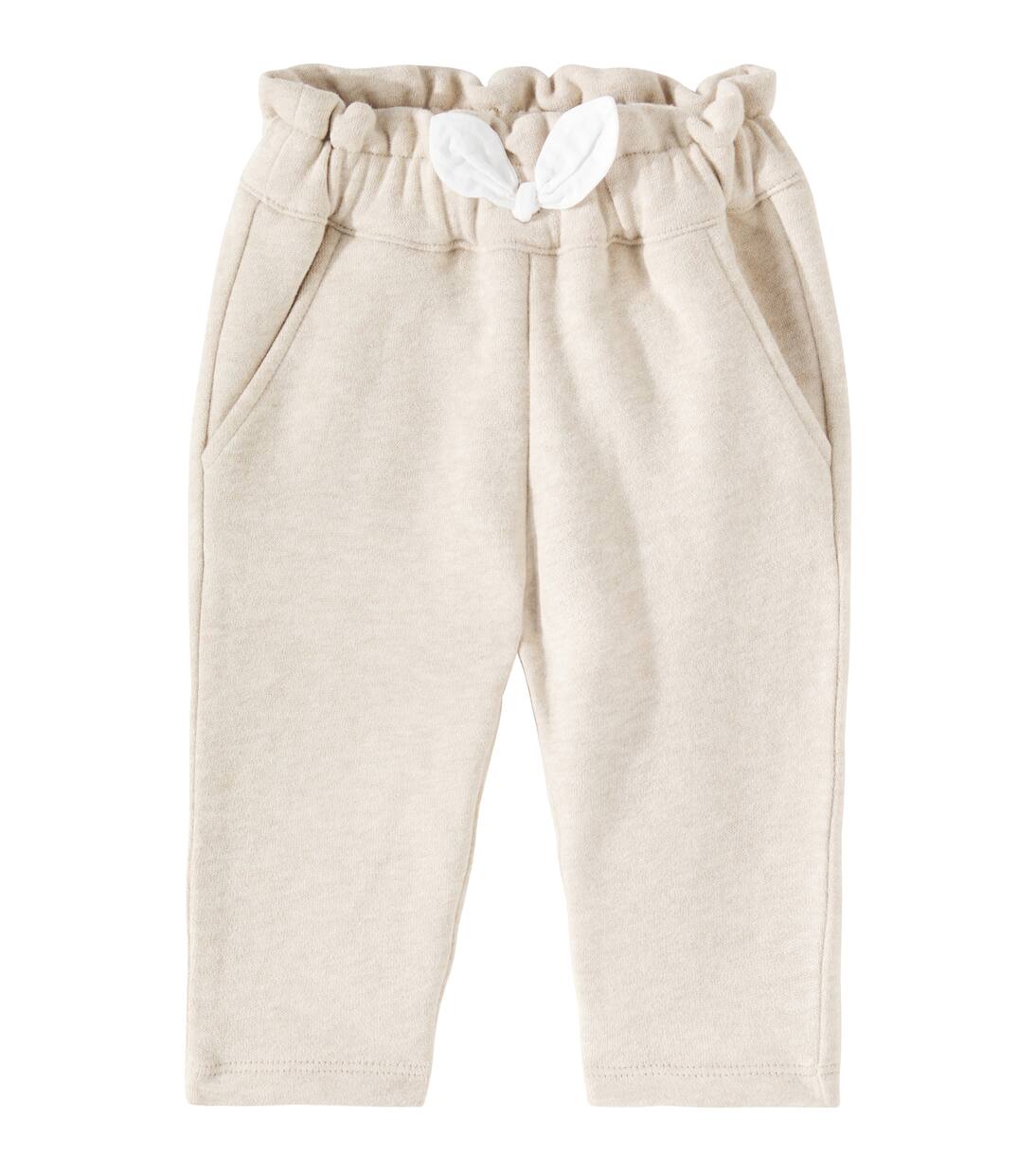 

Детские вышитые хлопковые спортивные штаны Chloé Kids, цвет beige marl