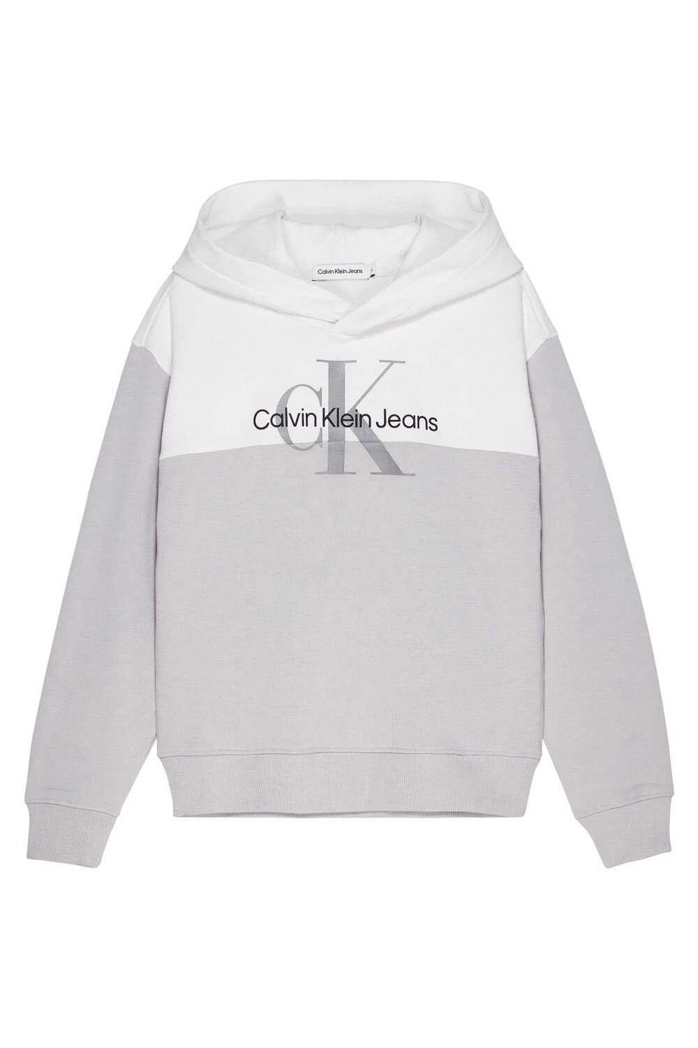 

Серое худи с монограммой в стиле колор-блок для мальчиков Calvin Klein, серый