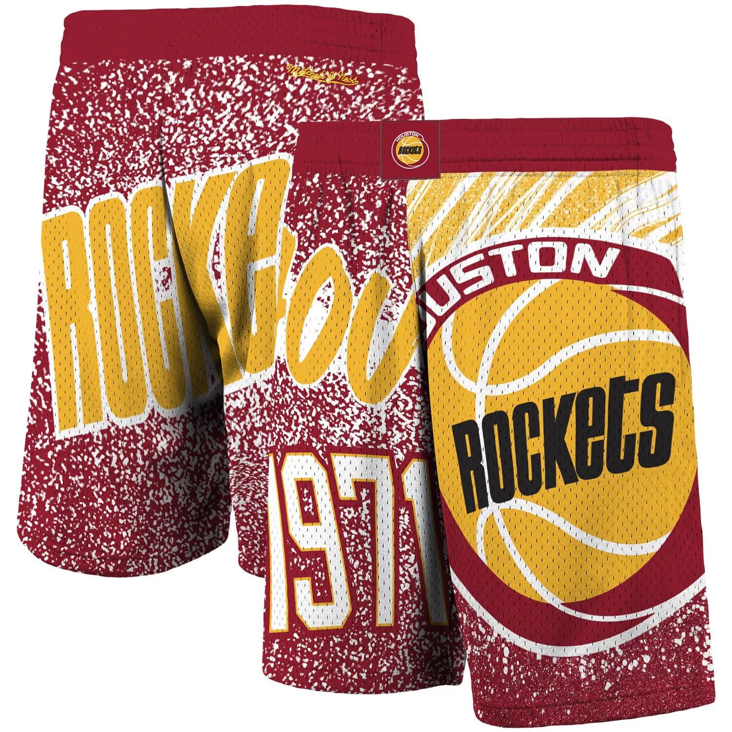 Мужские шорты Mitchell & Ness Red Houston Rockets Hardwood Classics Jumbotron с сублимацией