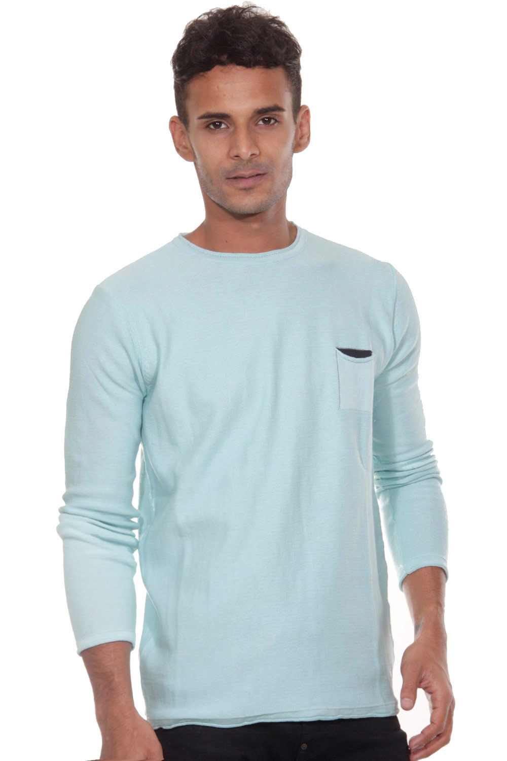 

Пуловер FIOCEO Rundhals slim fit, бирюзовый