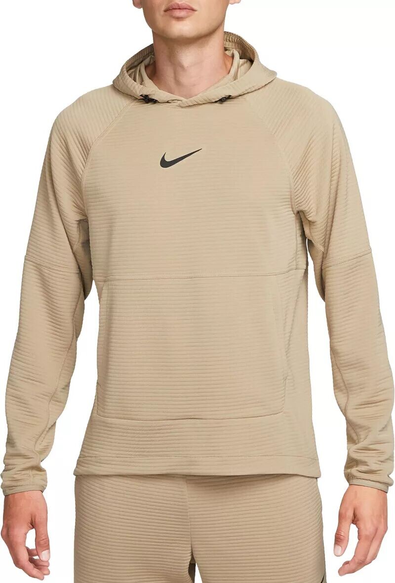 

Мужской флисовый пуловер для фитнеса с капюшоном Nike Pro Dri-FIT, хаки