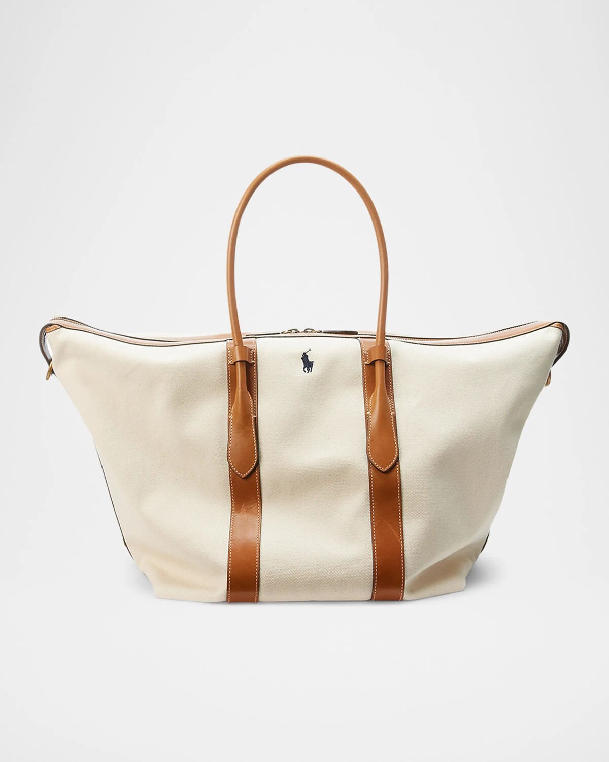 

Большая сумка-тоут из ткани и кожи размера XL Polo Ralph Lauren, цвет Naturalcuoio