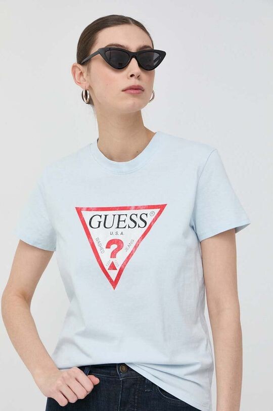 

Хлопковая футболка Guess, синий