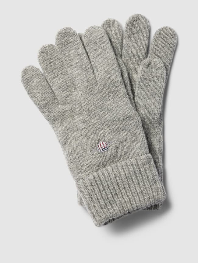

Перчатки с нашивкой этикеток Gant, серый