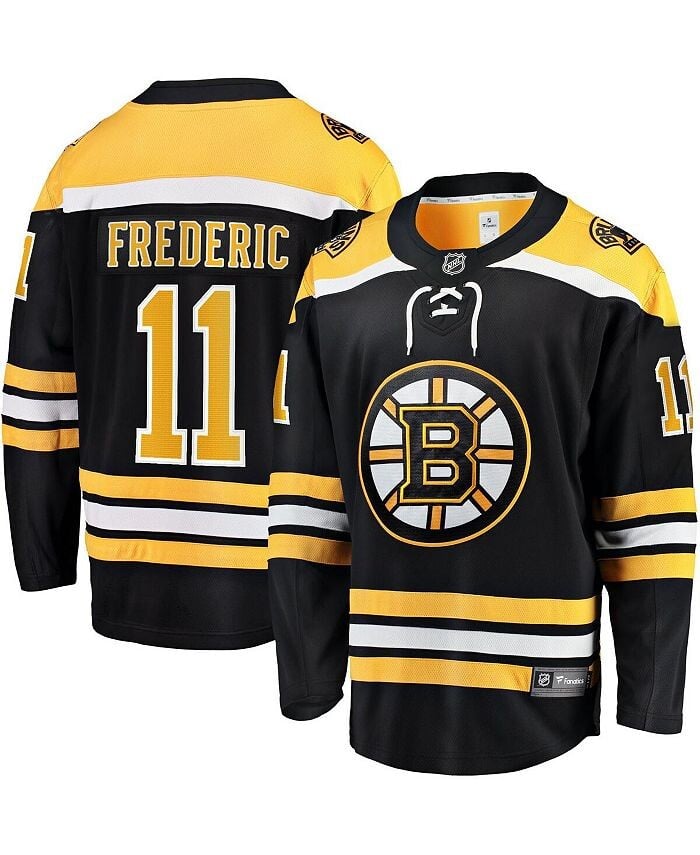 

Мужская домашняя футболка с логотипом Trent Frederic Black Boston Bruins Fanatics, черный