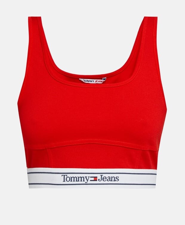 

Укороченный топ Tommy Hilfiger, светло-красный
