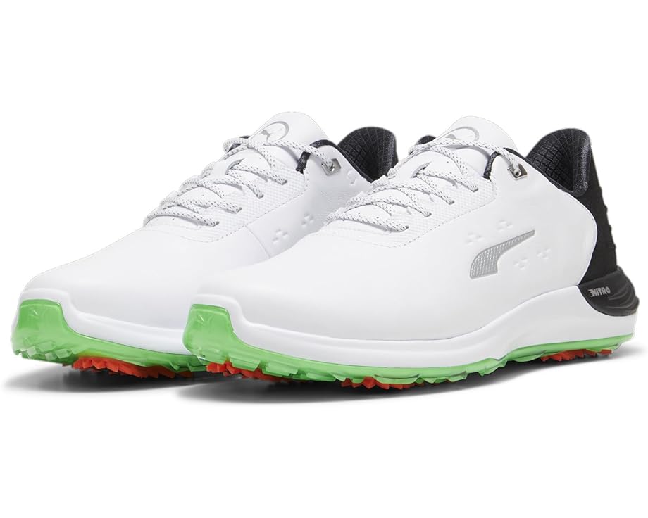 Кроссовки PUMA Golf Phantomcat Nitro, цвет Puma White/Puma Black/Fluro Green Pes