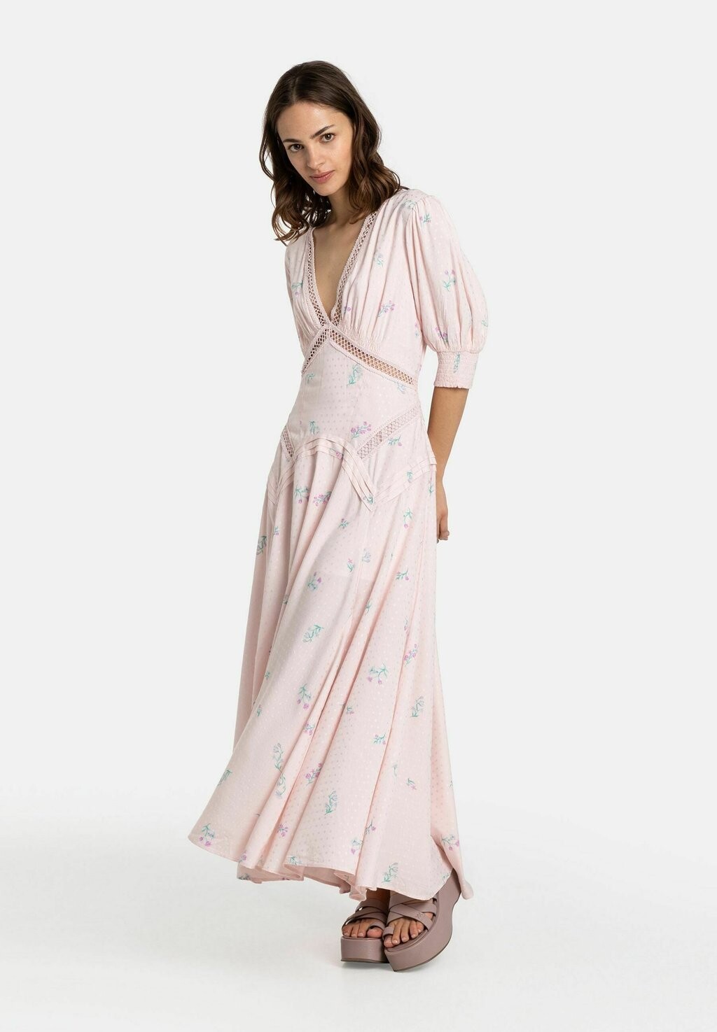 

Платье макси Still In Love Free People, розовое