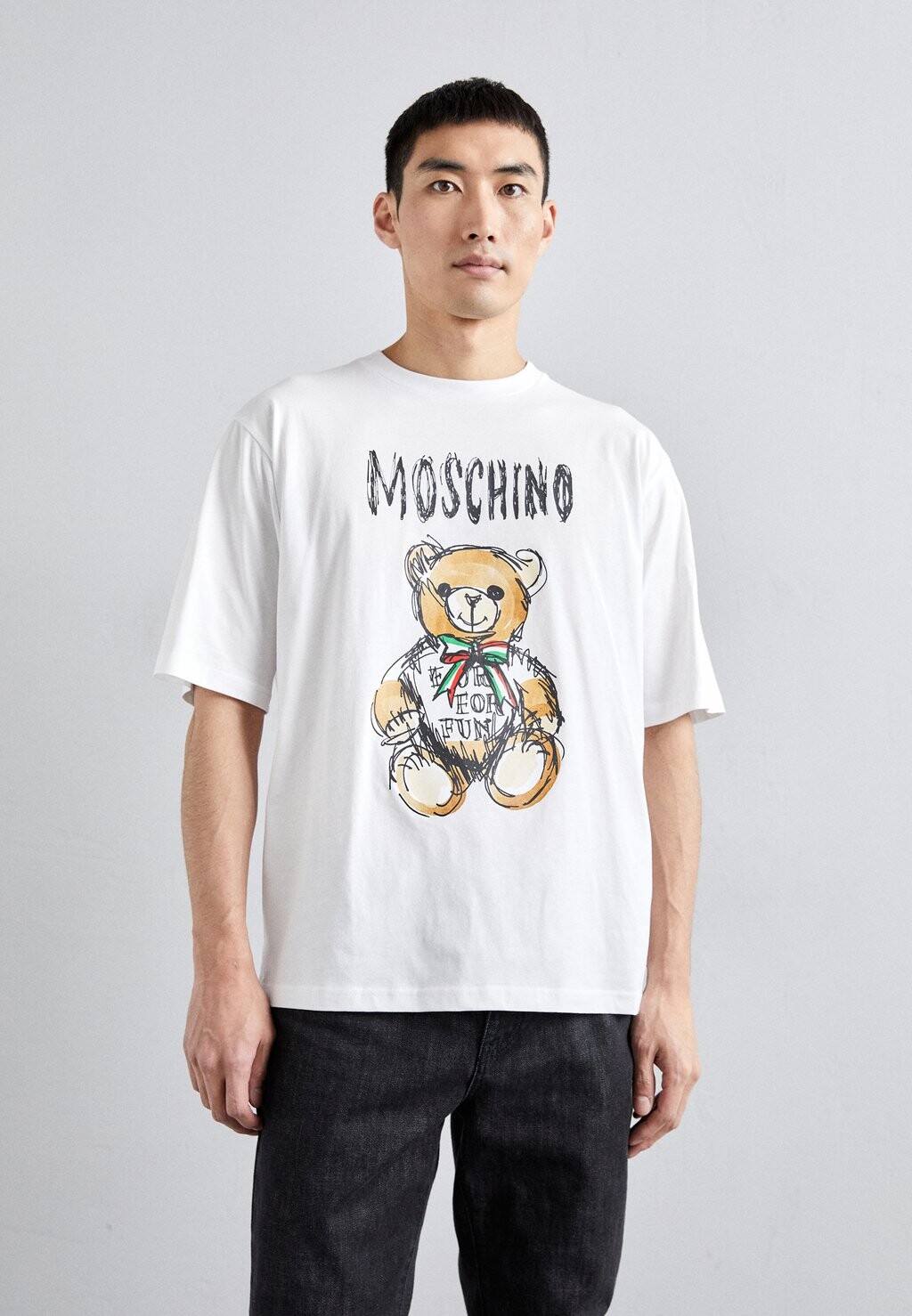 

Футболка с принтом MOSCHINO, белая, Белый