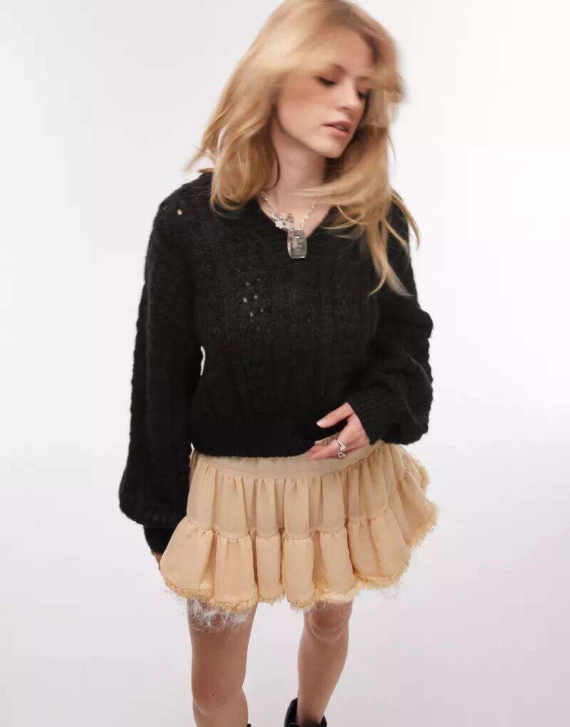 

Черный вязаный свитер Topshop