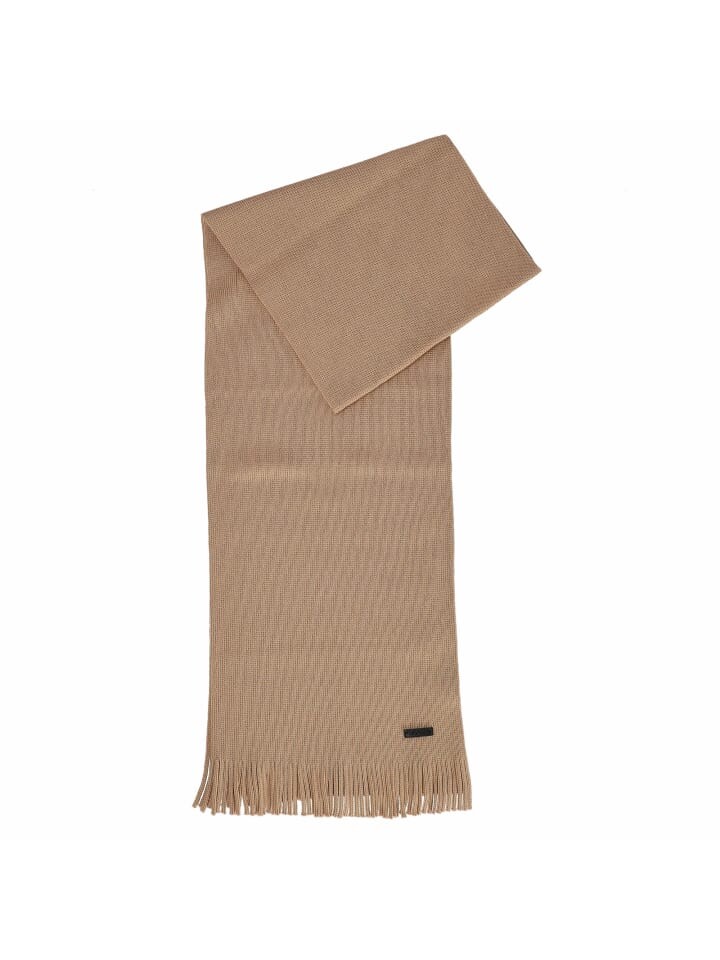 

Шарф BOSS Albas 170 cm, цвет medium beige