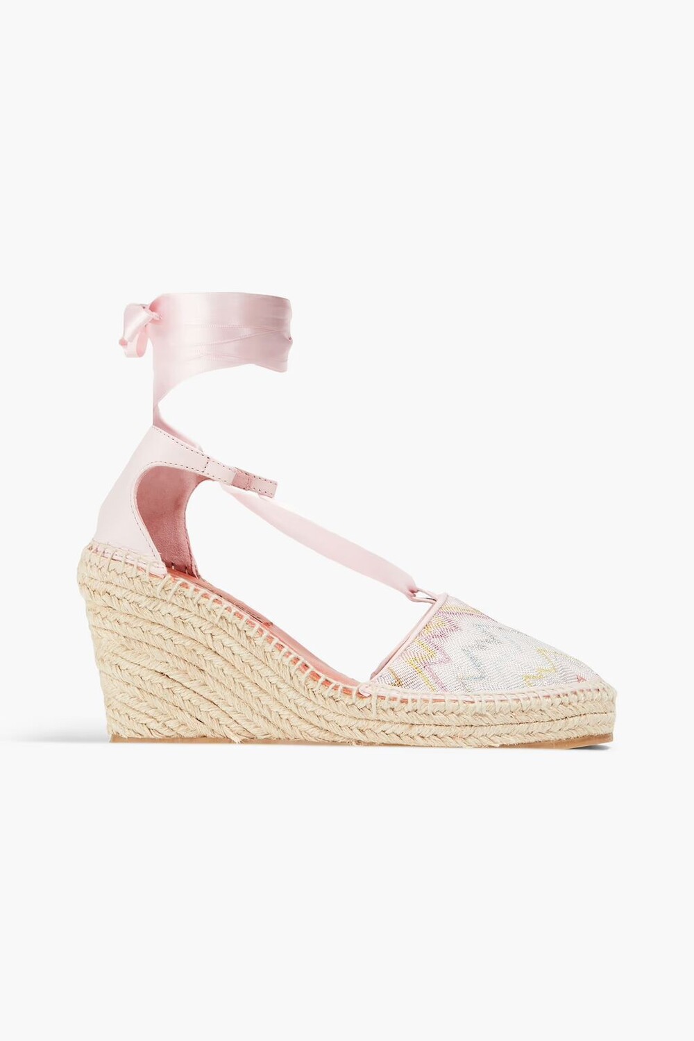 

Босоножки-эспадрилья на танкетке крючком Missoni, пастельно-розовый