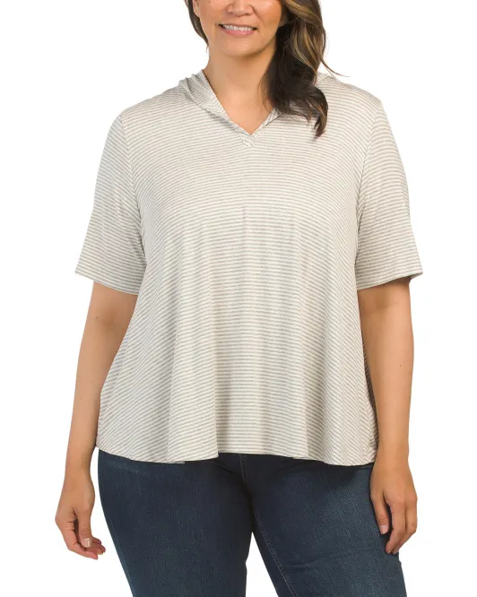

Свинг-топ-туника Plus Kim & Cami, цвет Off White/Grey Combo