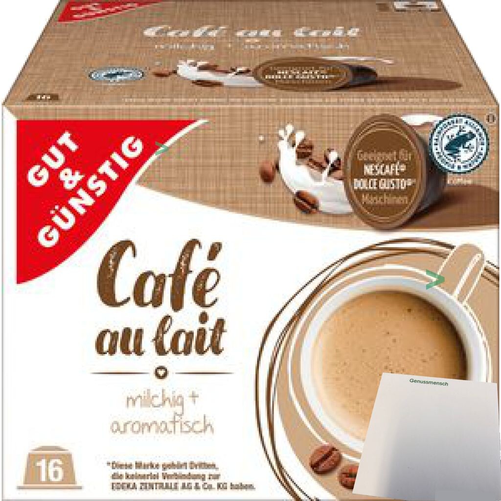 

Кофейные капсулы G&G Cafe au lait, подходящие для Nescafe Dolce Gusto (1х16 порций) + блок usy