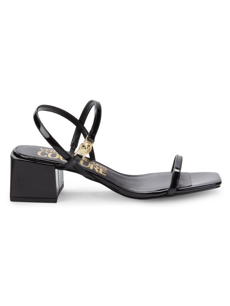 

Сандалии из искусственной кожи с ремешками Versace, черный