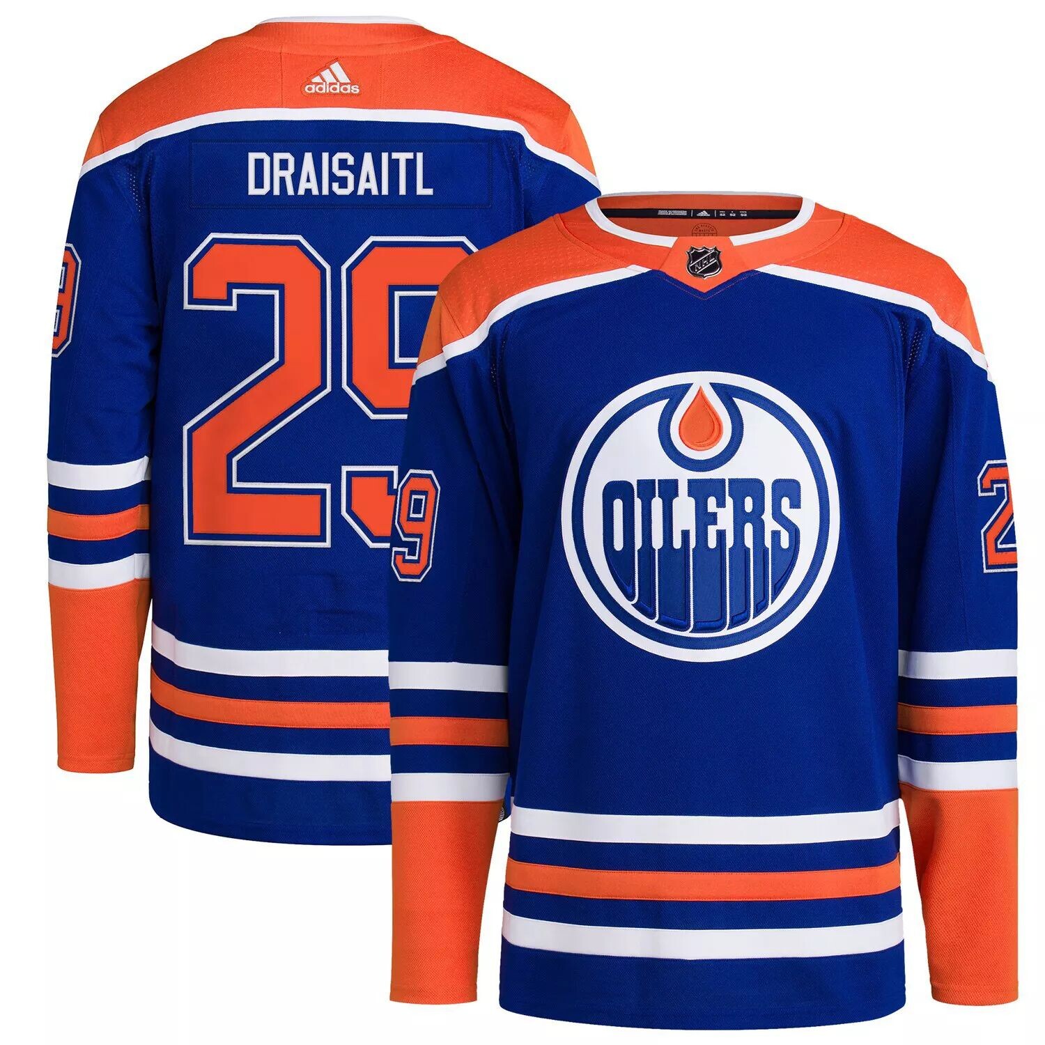 

Мужская футболка Leon Draisaitl Royal Edmonton Oilers Home Primegreen Authentic Pro Player adidas