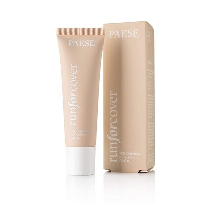 

Paese Run For Cover 12H Стойкая тональная основа SPF10 30 мл 20N Телесный