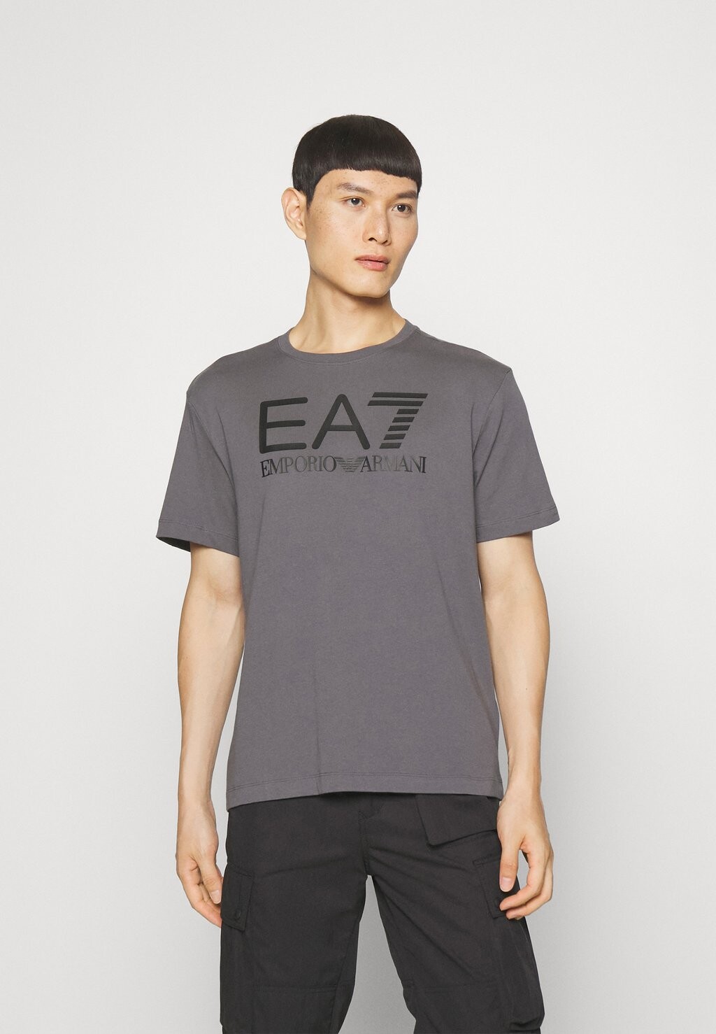 

Футболка с принтом EA7 Emporio Armani, темно-серая, Серый