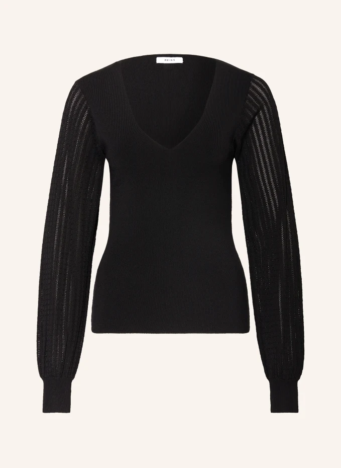 

Лонгслив lexi с вышивкой-люверсами Reiss, черный
