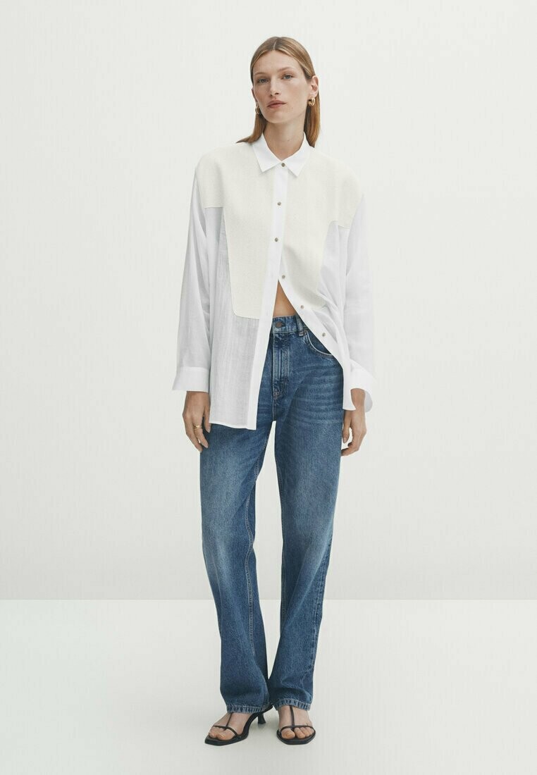 

Блузка на пуговицах Massimo Dutti, белый